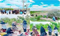 پیاده روی و برگزاری کلاس آموزشی و تغذیه سالم (پذیرایی آش) در فضای باز برای سفیران سلامت روستای قلعه استاد با همکاری مسئول پایگاه بسیج آقایان و بانوان روستا