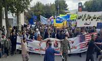 حضور پر شکوه پرسنل شبکه بهداشت و درمان شهرستان در راهپیمایی 13 آبان